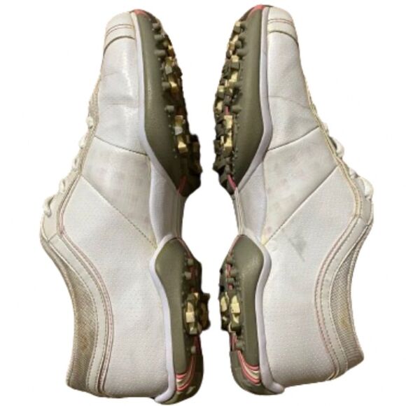 Nike WOMEN’s LACE UP WHITE GOLF SHOES w/ PINK ACCENT Sz-8.5 - Picture 4 of 11